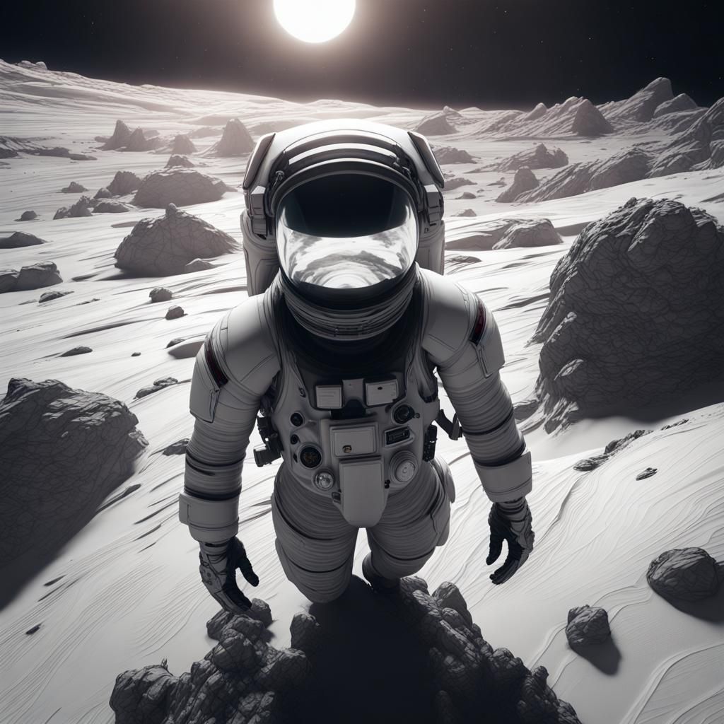 Astronaut on Neon Planet: Dark Fantasy Concept Art