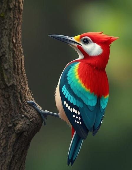Colorful Woodpecker Generated by AI