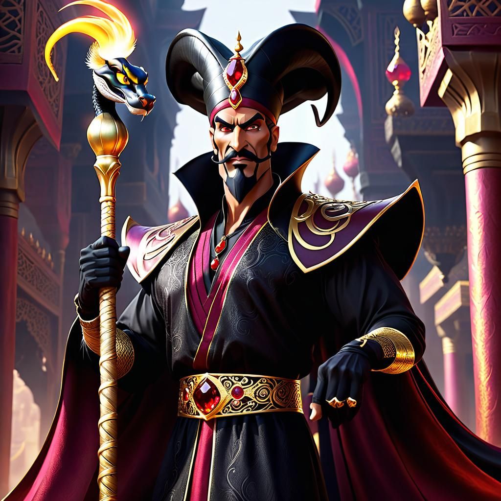 Sinister Vizier with Cobra Staff in Extravagant Clothing