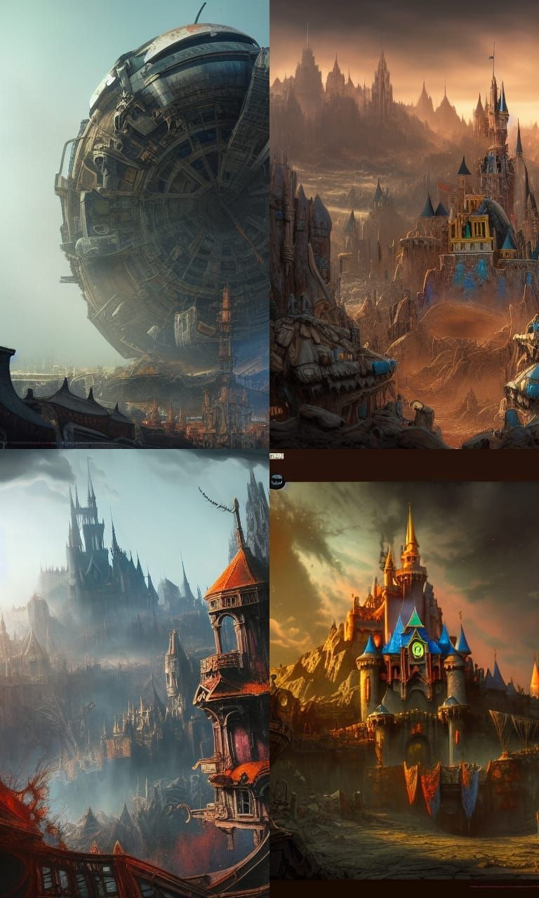 Post-Apocalyptic Disneyland: Detailed Matte Painting