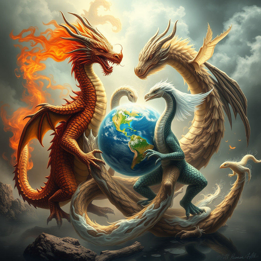 The Four Elements: Fire, Water, Earth, Air! 💨🪨🌊🔥 Represe...