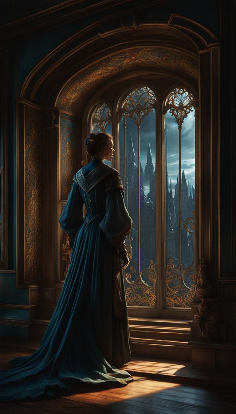 Ominous Shadowed Figure in Detailed Matte Painting