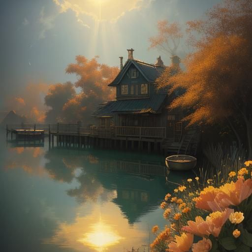 Whimsical Scarecrow and Friends in Magic Realism Style