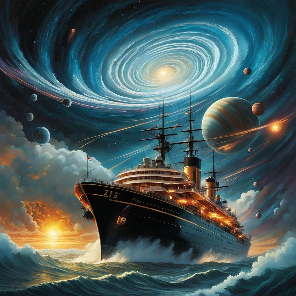 Ship Sails Through a Universe Tornado