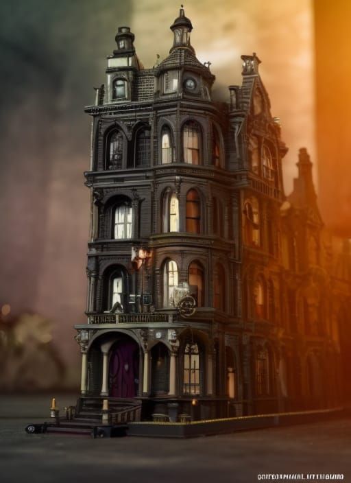 Gothic Steampunk City in Gaslight Dystopia