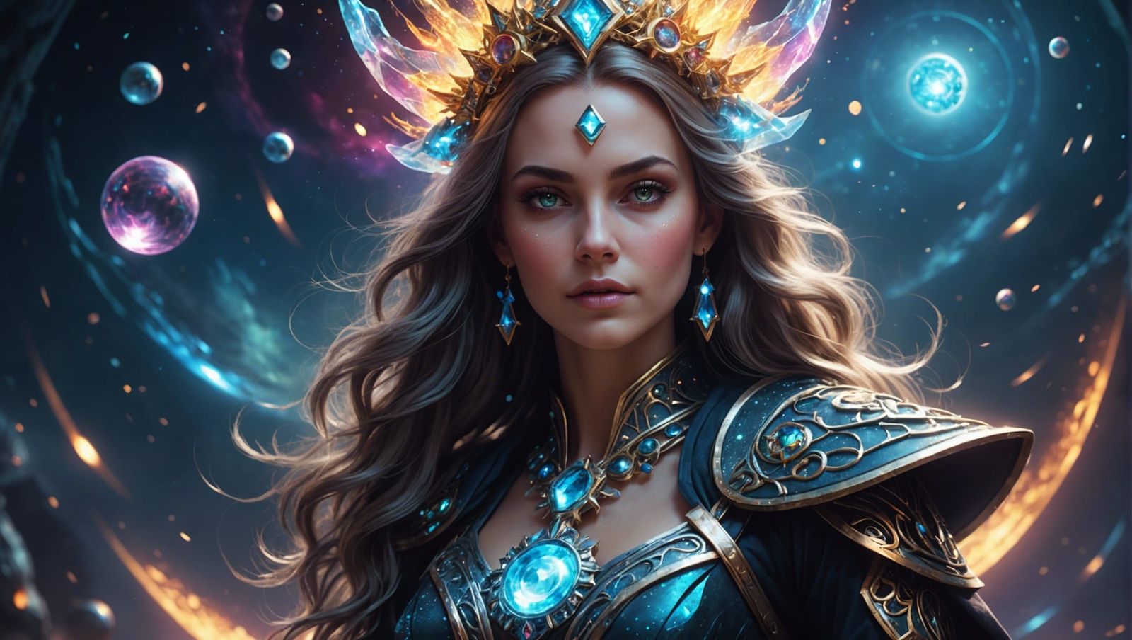 Cosmic Witch of the Oort Cloud: Surreal Slavic Art