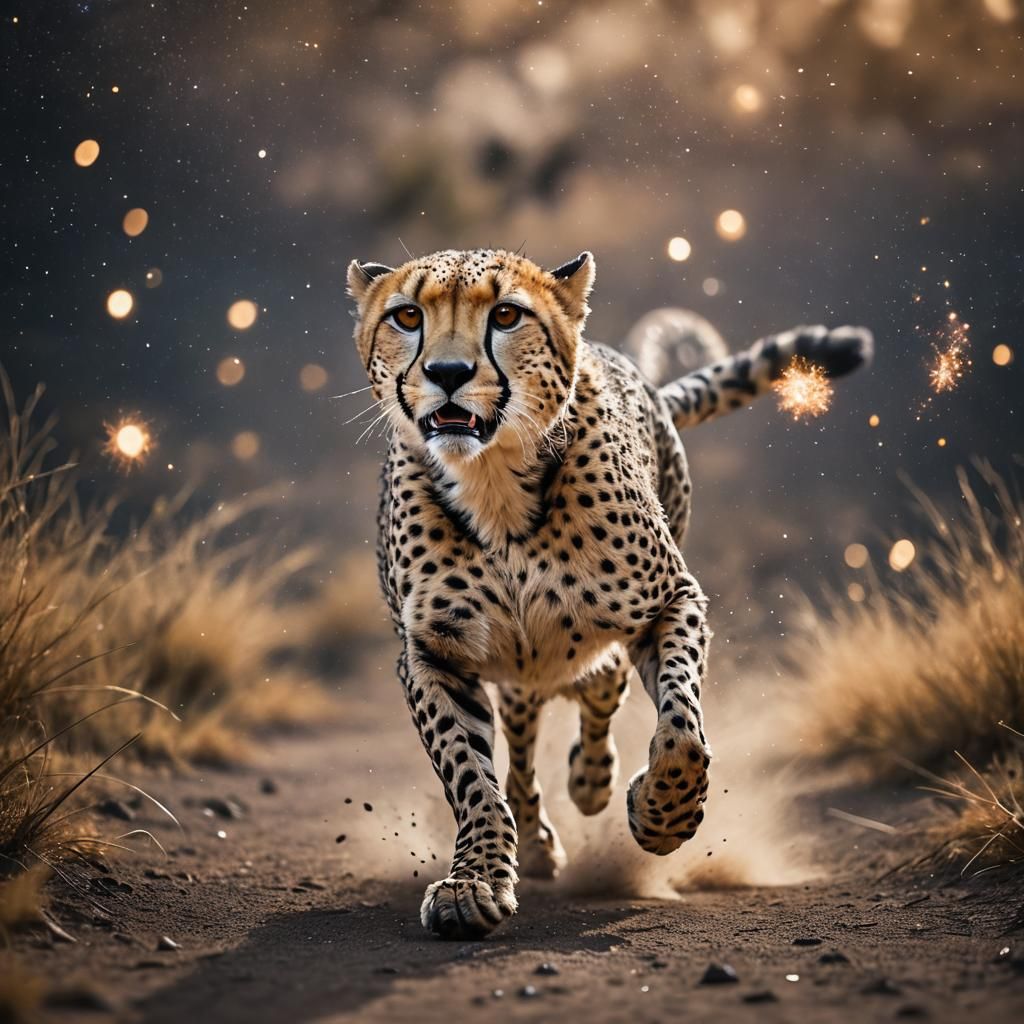 Cheetah Runs Through Space: Surreal Wildlife Photography