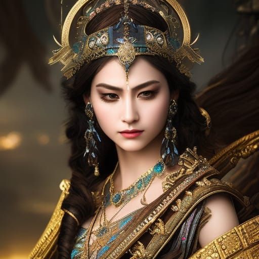 Detailed Portrait of a Beautiful Goddess