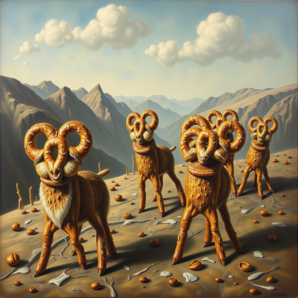 Mountain Goat in Unique Style