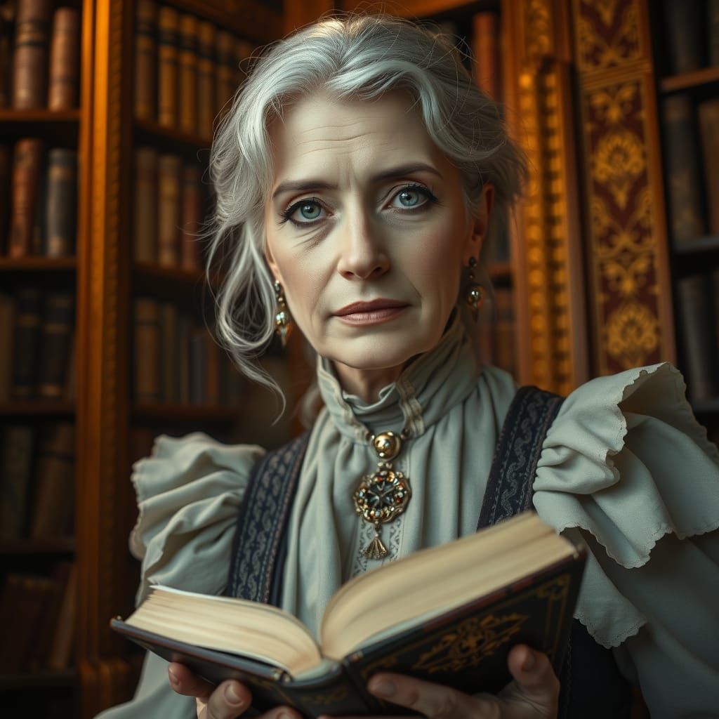 “Any questions, my dear friend?” said the wise, mature woman...