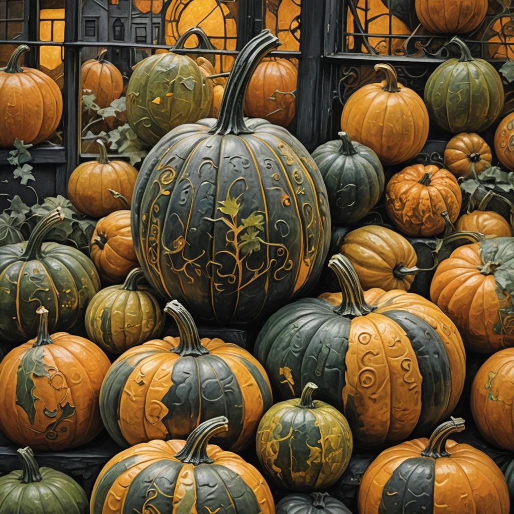 Cityscape Carved on Gourd: Impressionist Charcoal Art