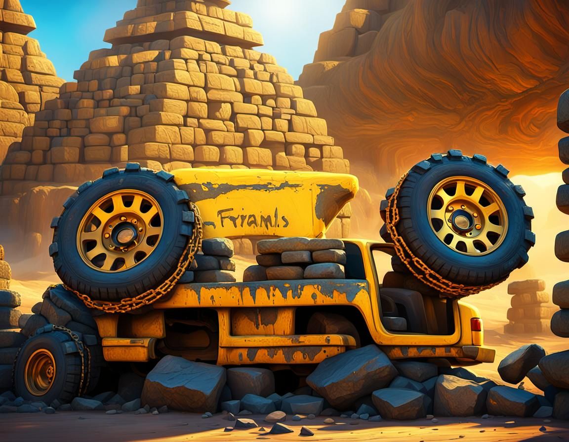 Ford Truck Building Pyramids: Fantasy Concept Art