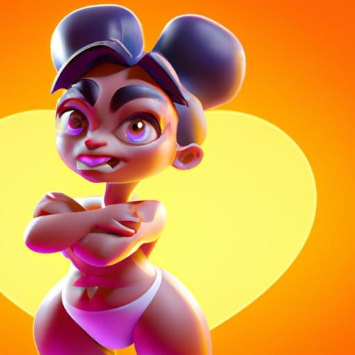 Pixar-Style Hot Girl in 3D Digital Art