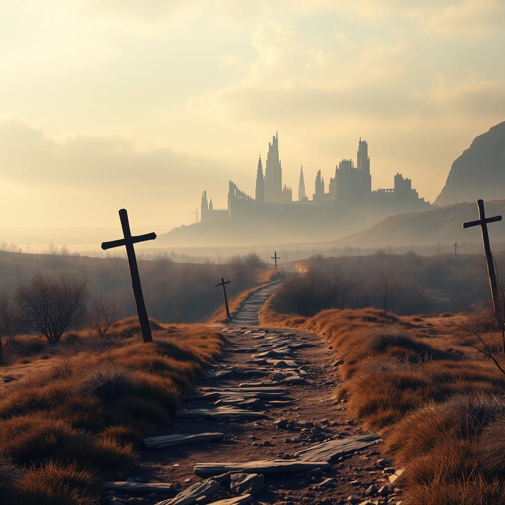 Abandoned Fortress in a Golden Light