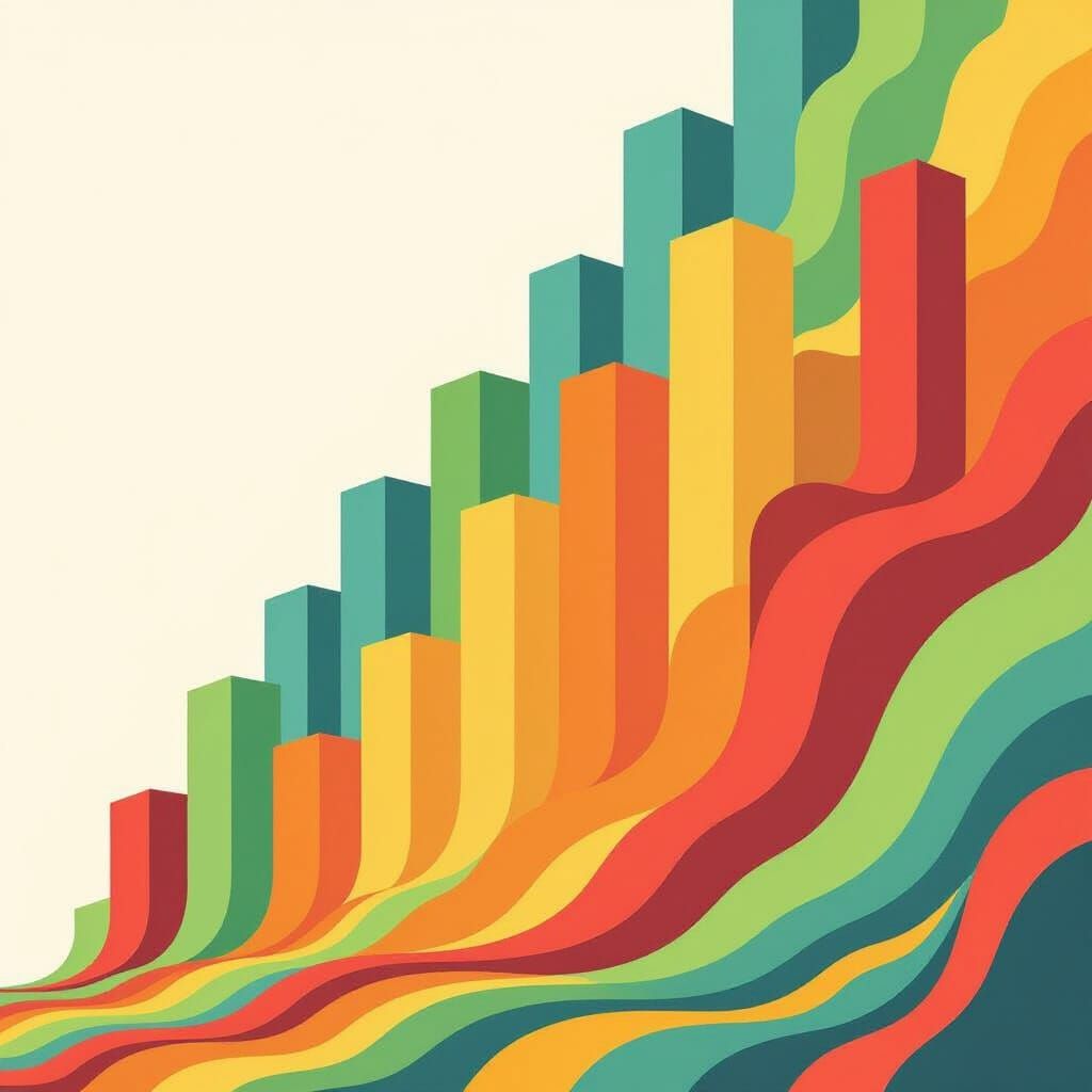 Colorful Bar Graph in Style of Information Graphics