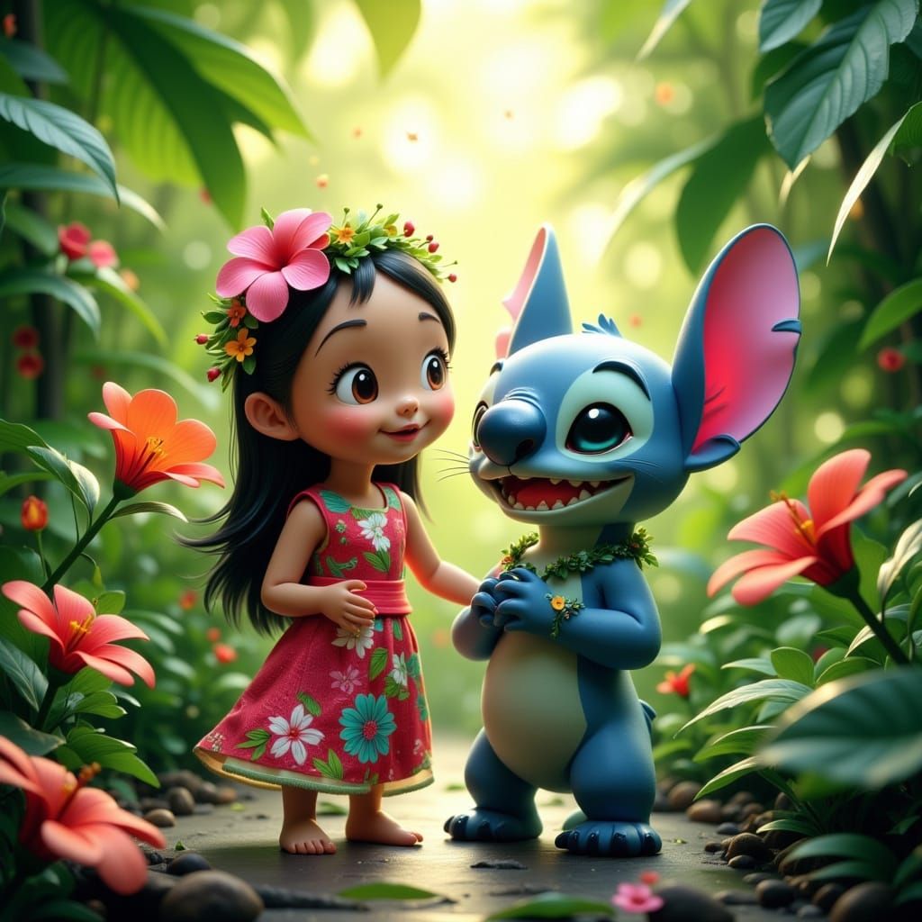 Lilo & Stitch Double Exposure in Hawaii