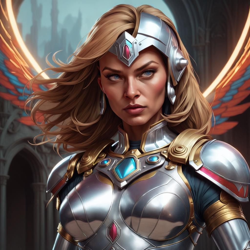 Sorceress Falcon Chrome Armor Concept Art