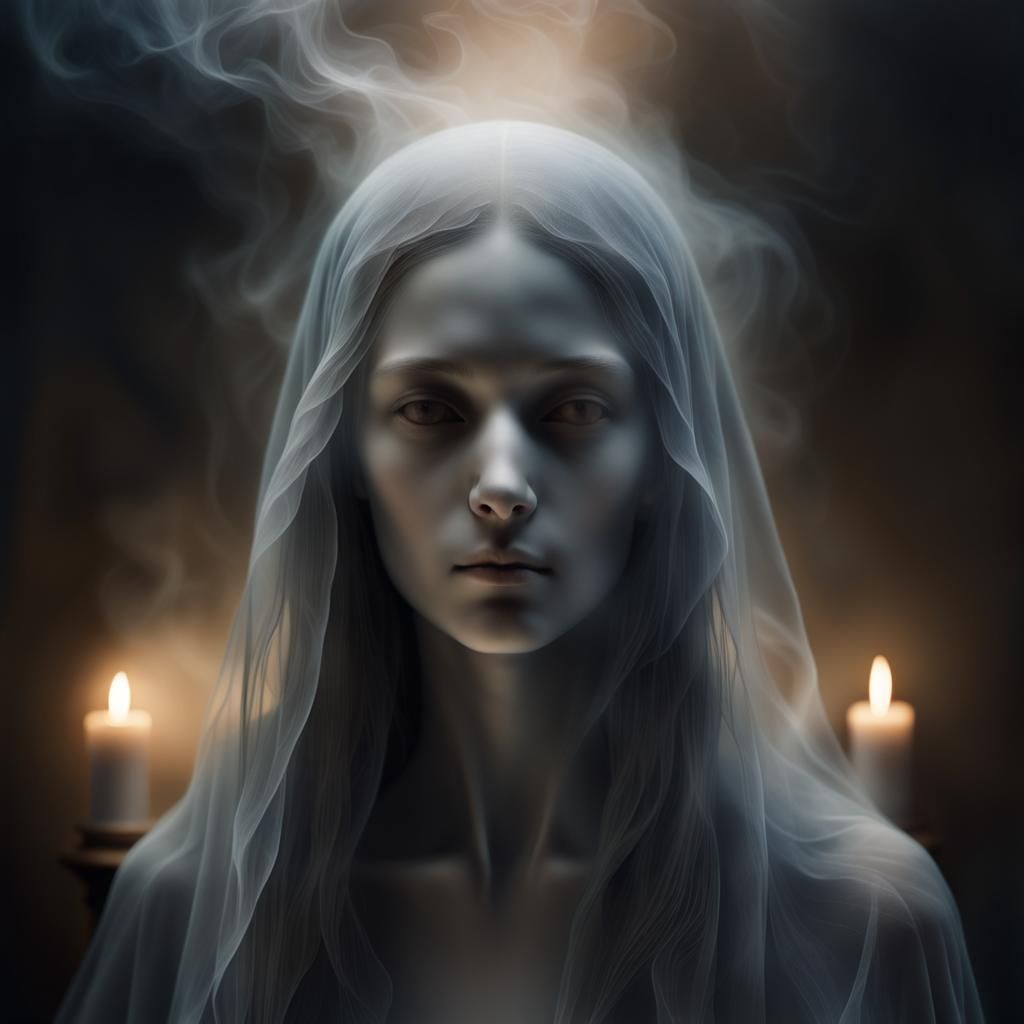 Ethereal Ghost Portrait in Sfumato Style