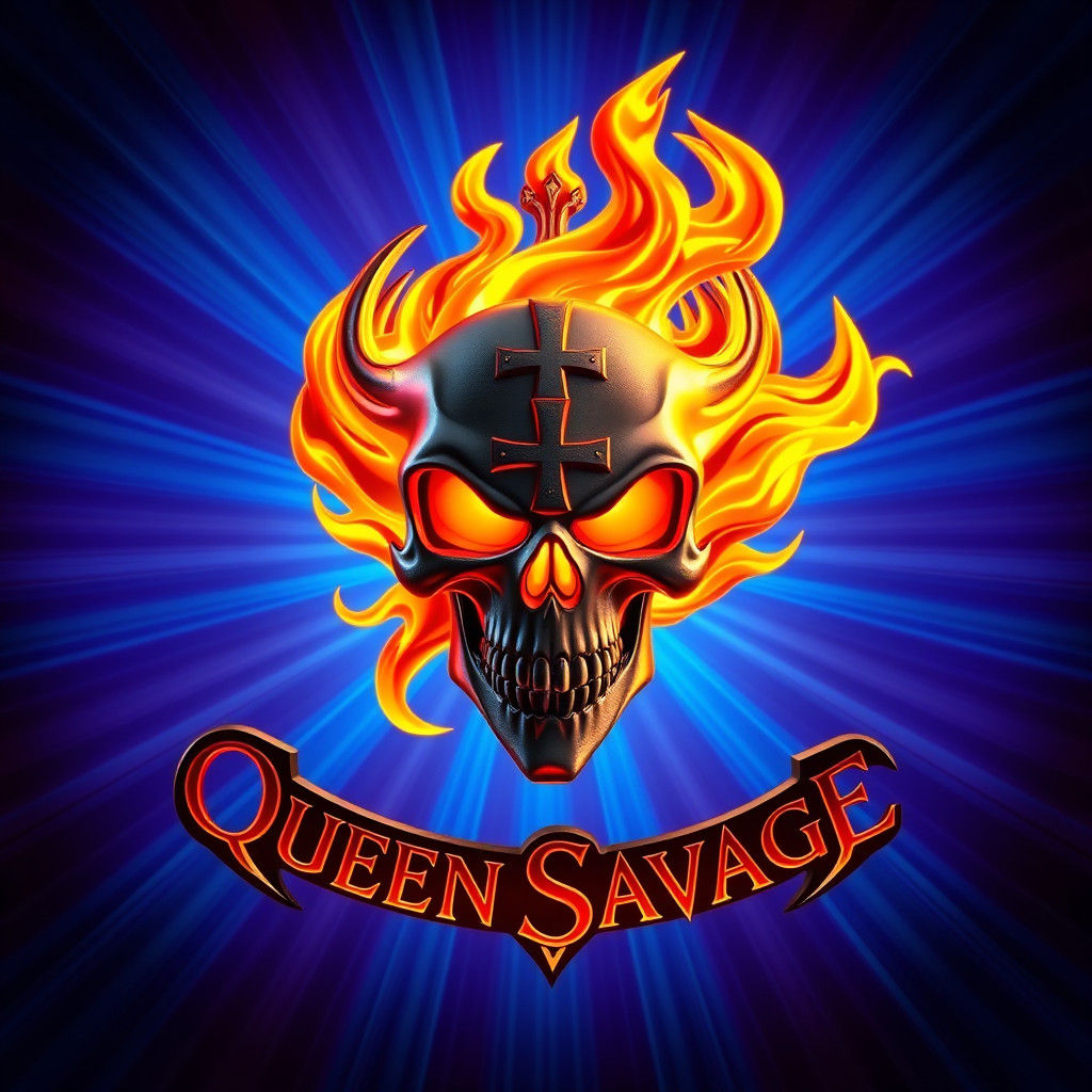 Fiery 3D Logo for 'Queen Savage' With Skull