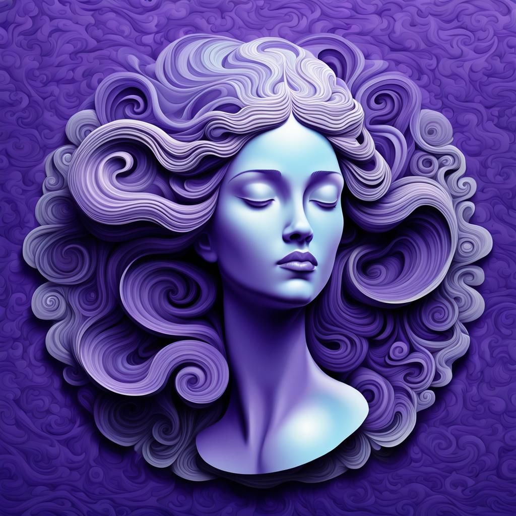 Woman's Cameo in Relief with Abstract Shading