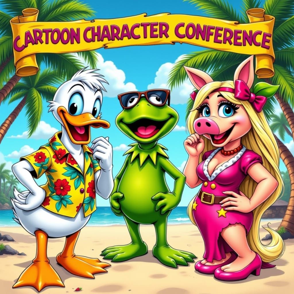 Donald Duck Meets Friends in Vibrant Pop Art Comic Style