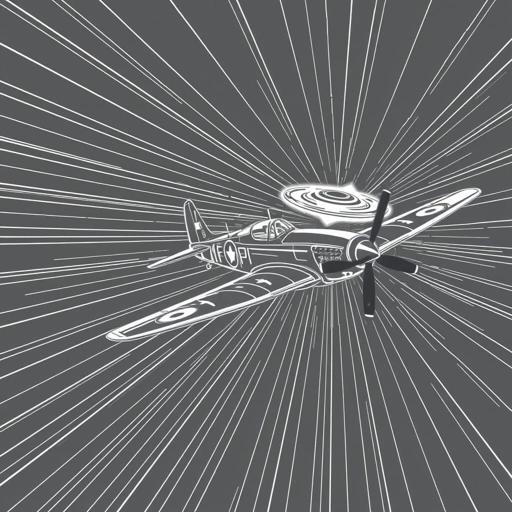 Dynamic WWII Fighter Plane in High-Speed Flight