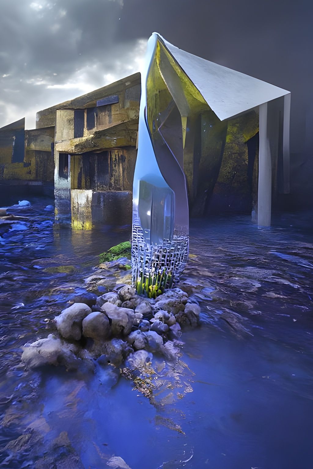 Detailed Conceptual Rendering of Surreal Landscape