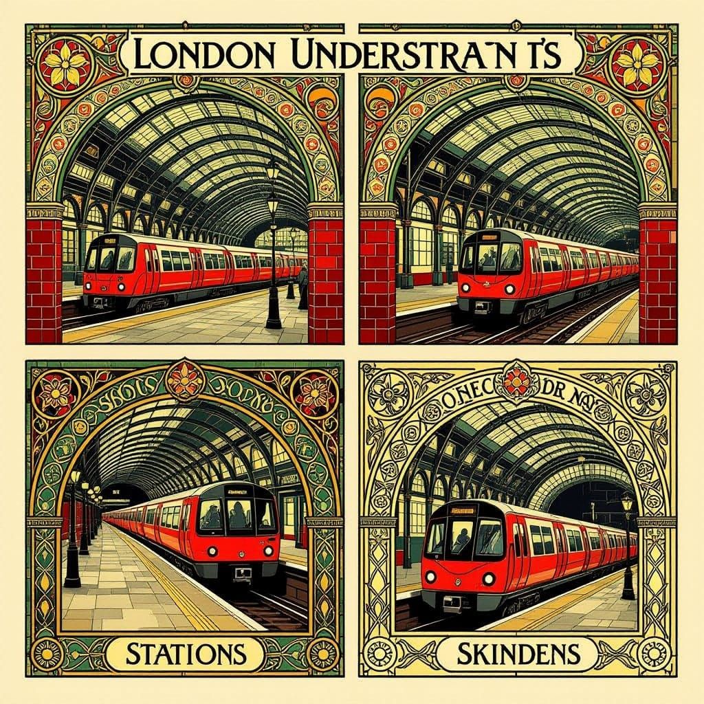 Art Nouveau London Underground Stations with Oxblood Tiles