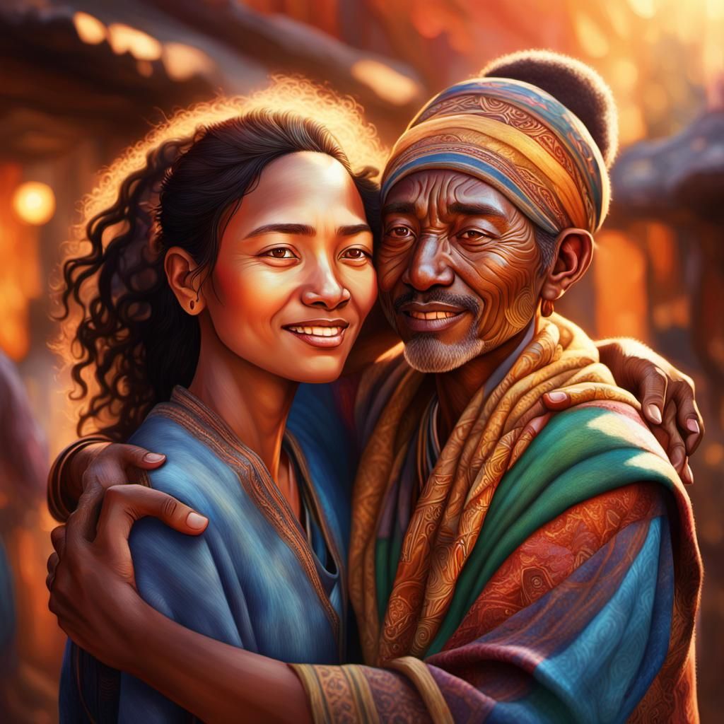 Diverse People United in Vibrant, Hyperrealistic Art