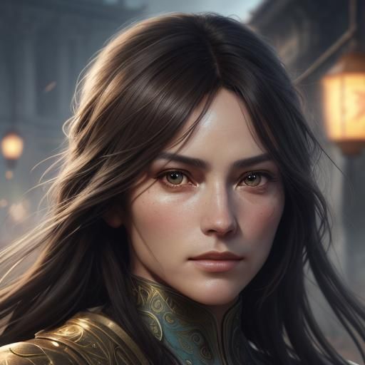 Mystical Portrait in Art Nouveau Style