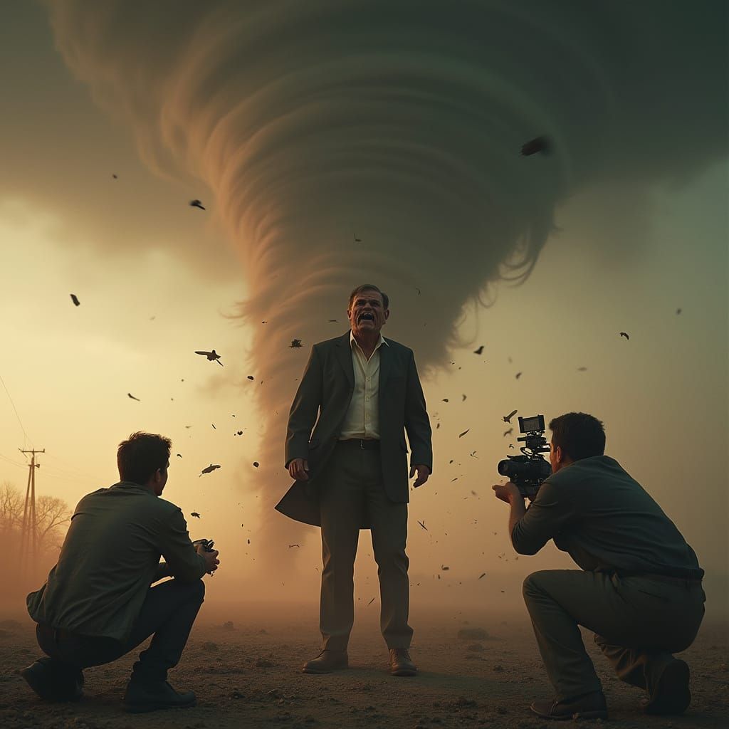 Tornado Chaos: Weather Man's Descent into Madness