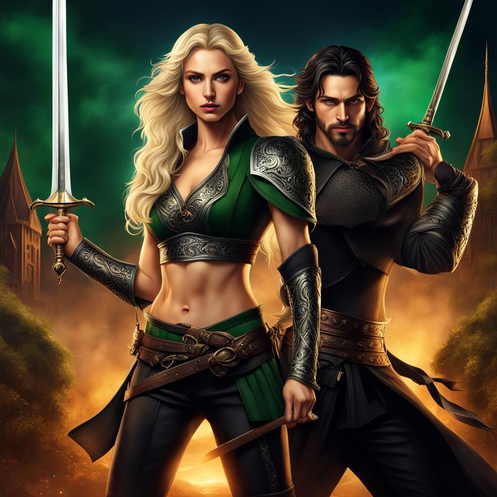 Fantasy Thief and Warrior, Hyperdetailed Dark Art