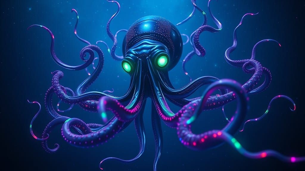Cyber Squid Emerges from Dark Cosmic Depths