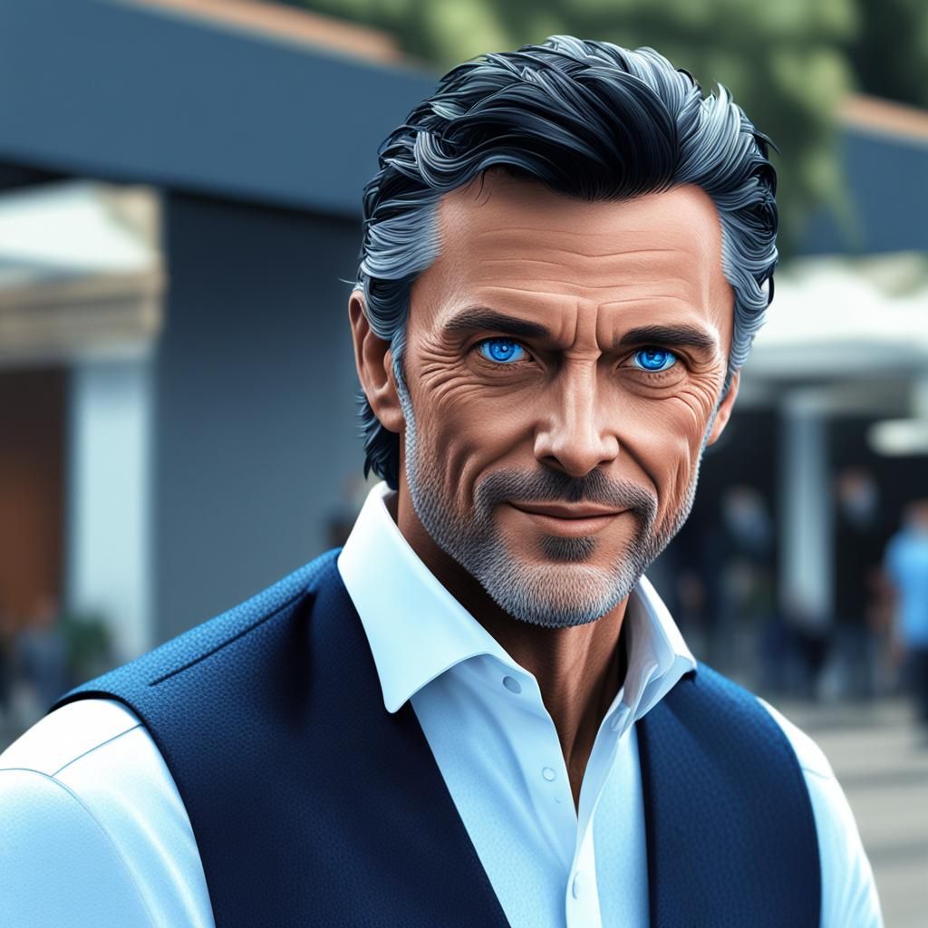 Hyperrealistic Portrait of a Handsome Man in Anime Style