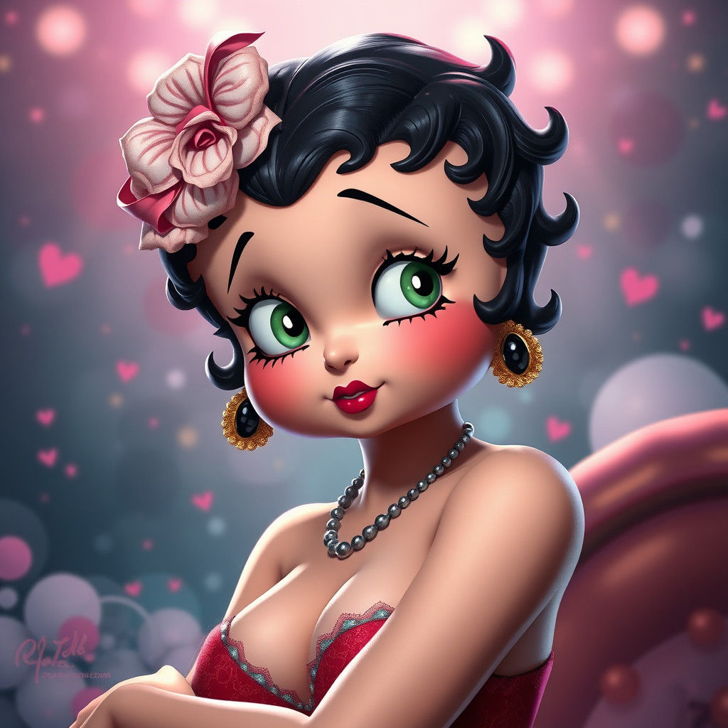 Betty Boop: Fantastical Matte Painting in 8k