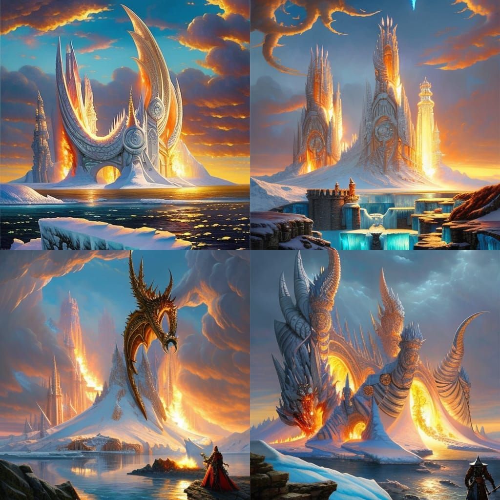 Fortress of Ice and Fire: Digital Art Masterpiece
