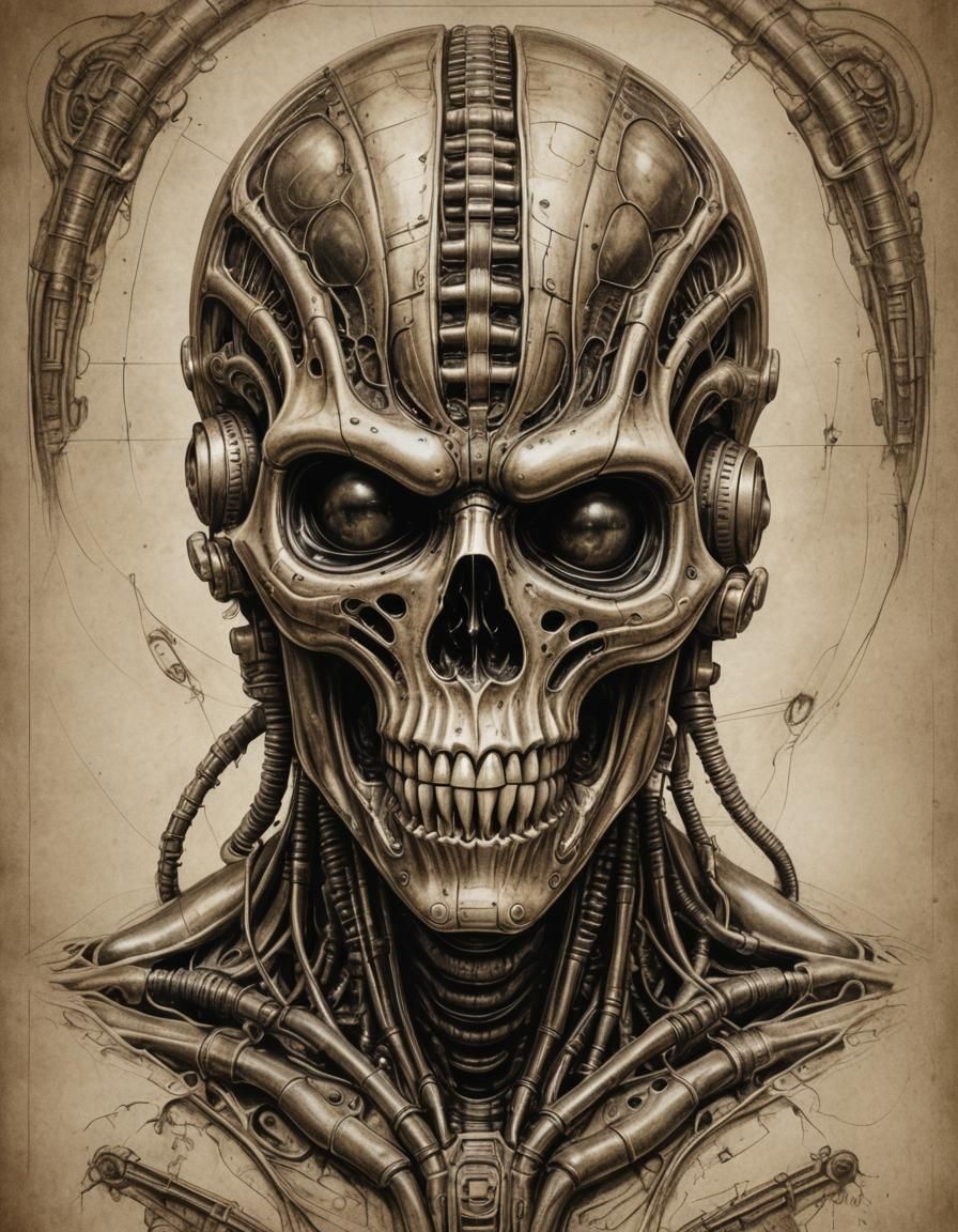 WW2 Alien Ant Anatomy in Giger Style