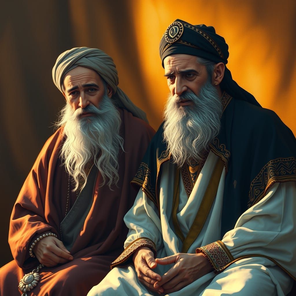 Rumi and Shams Tabrizi in Golden Light