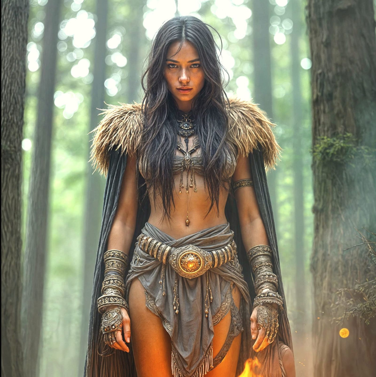 Neanderthal Woman in Land of the Dead, Fantasy Art