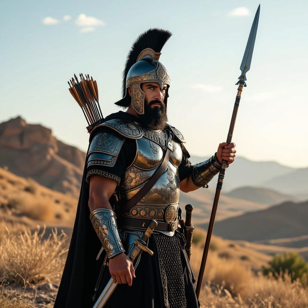 Persian Cataphract Warrior on Hilltop