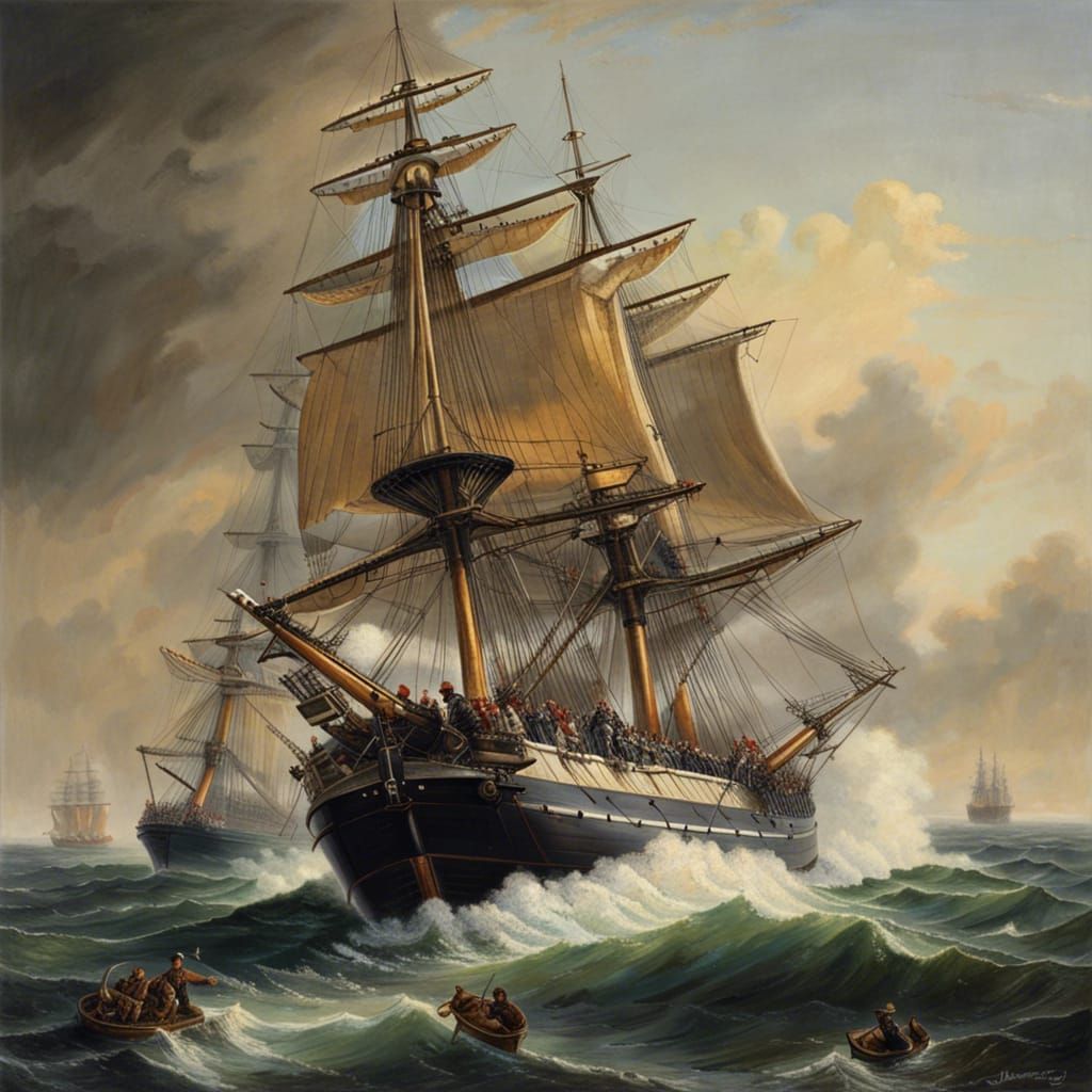 steam Frigate jylland in the battle of helgoland in 1864.