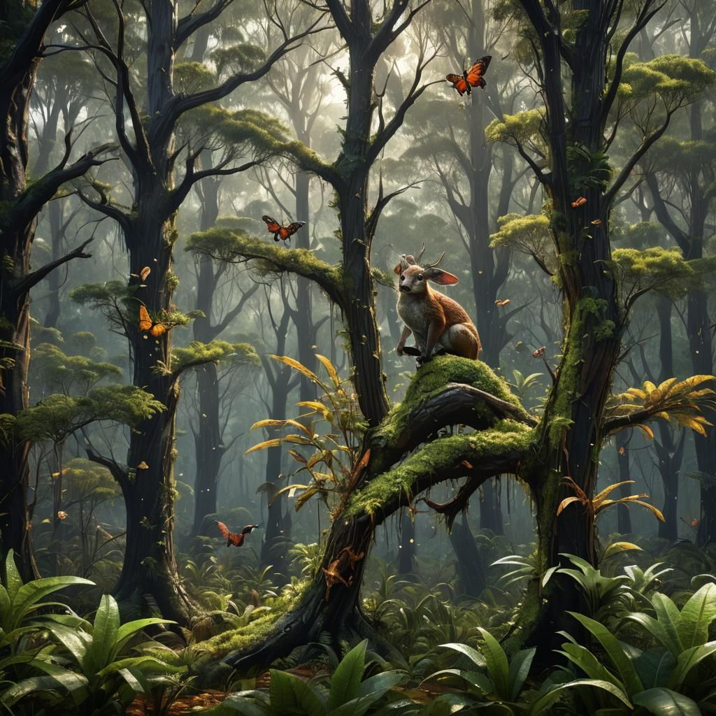 Australian Animals Gaze Sadly at Forest Destruction