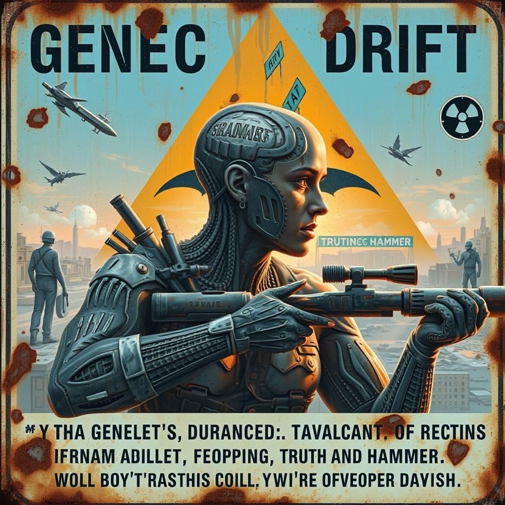 Post-Apocalyptic Woman Amidst Ruined Cityscape