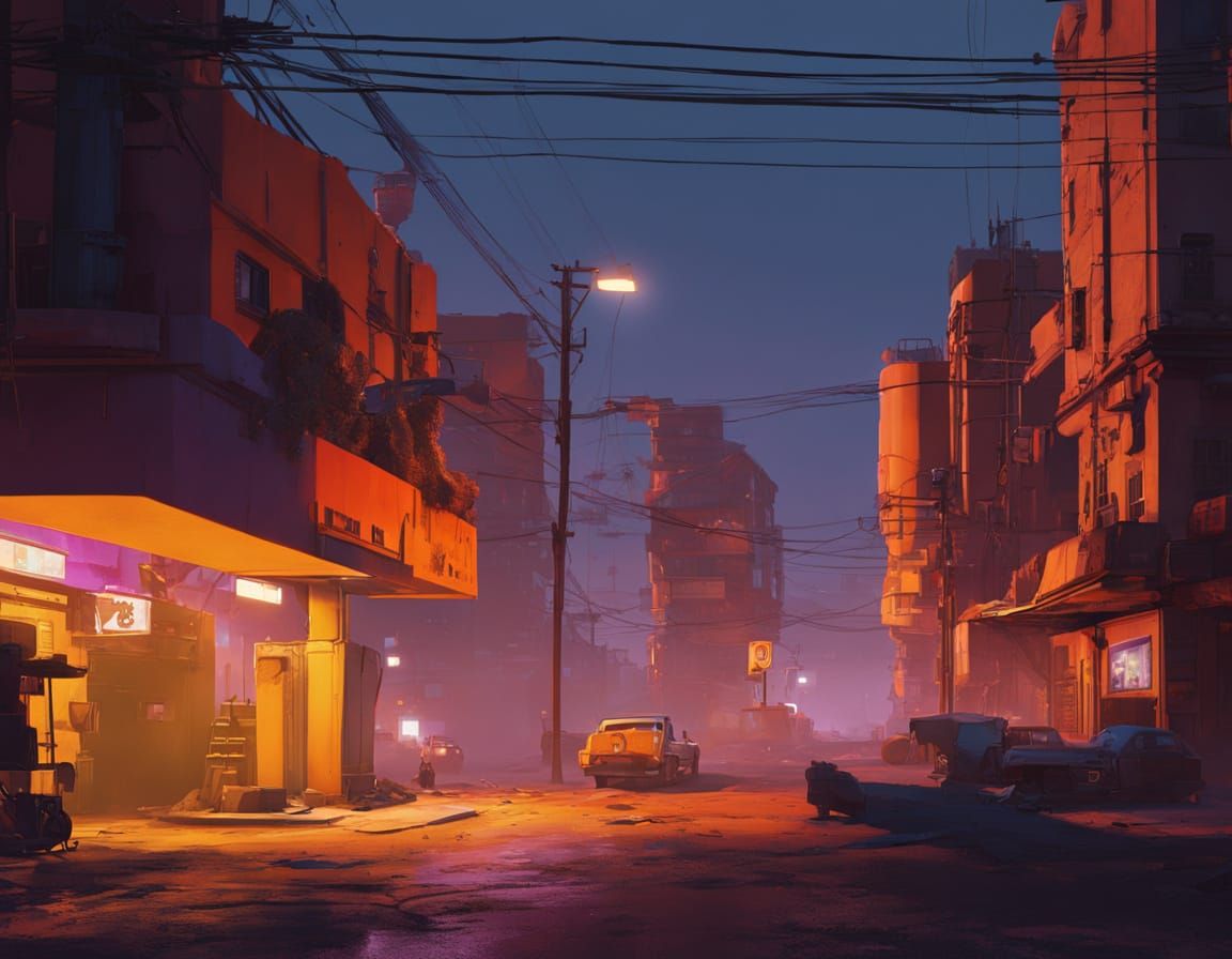 City of Shadows in Golden Light