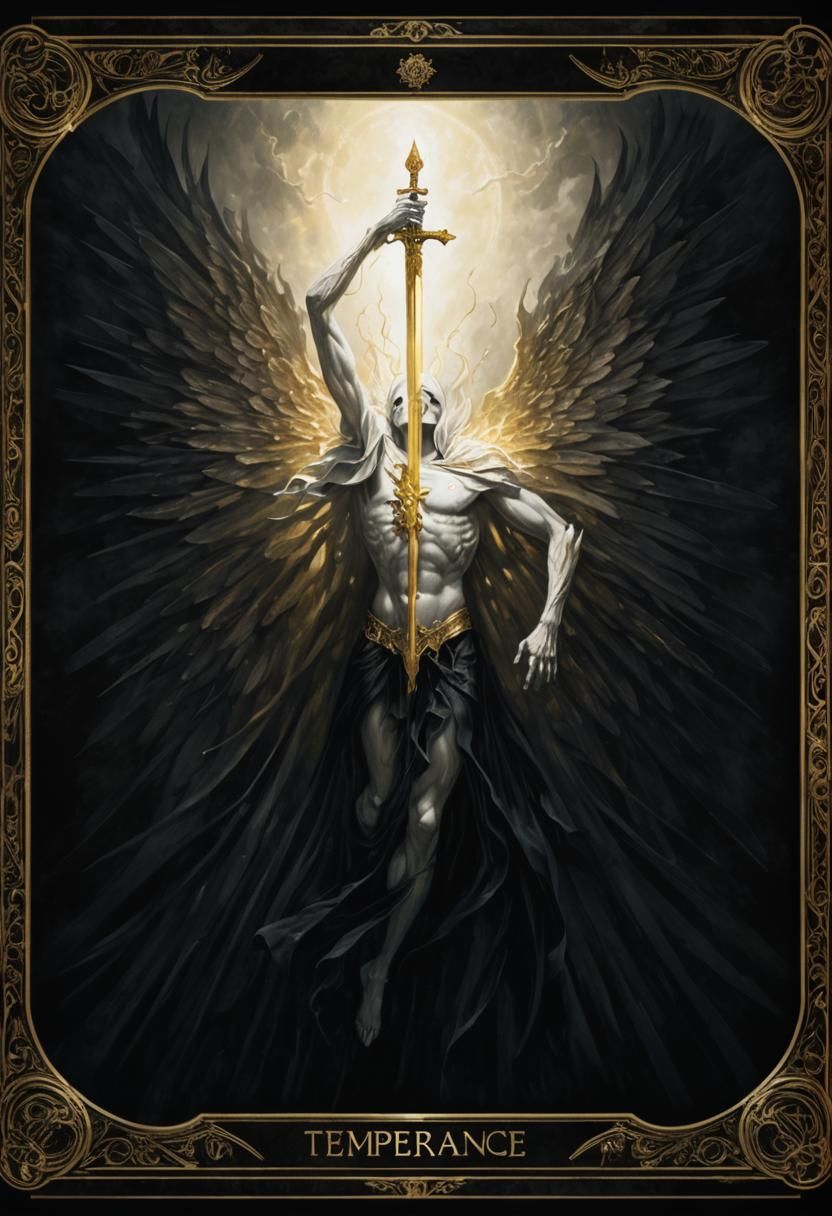 Epic Tarot Card Illustration: Light vs Shadow