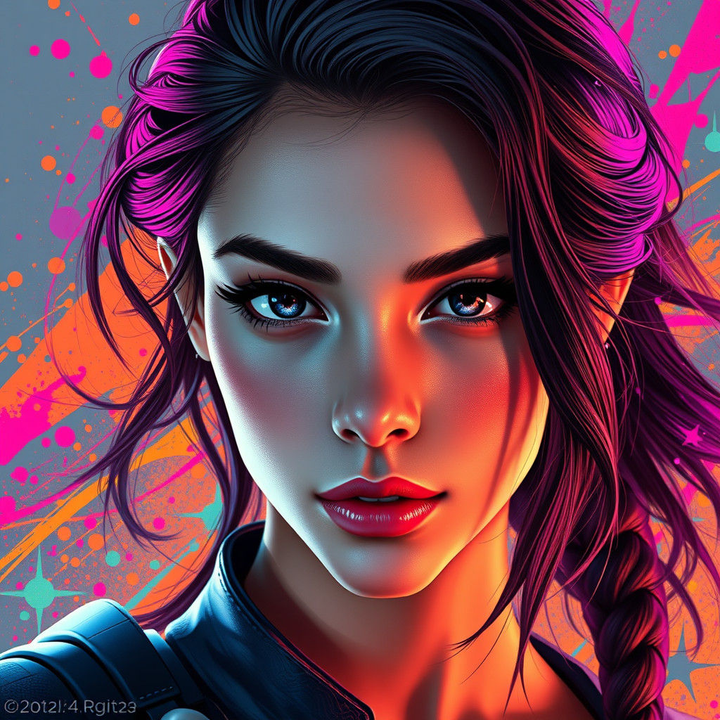 Striking Woman Portrait with Piercing Eyes