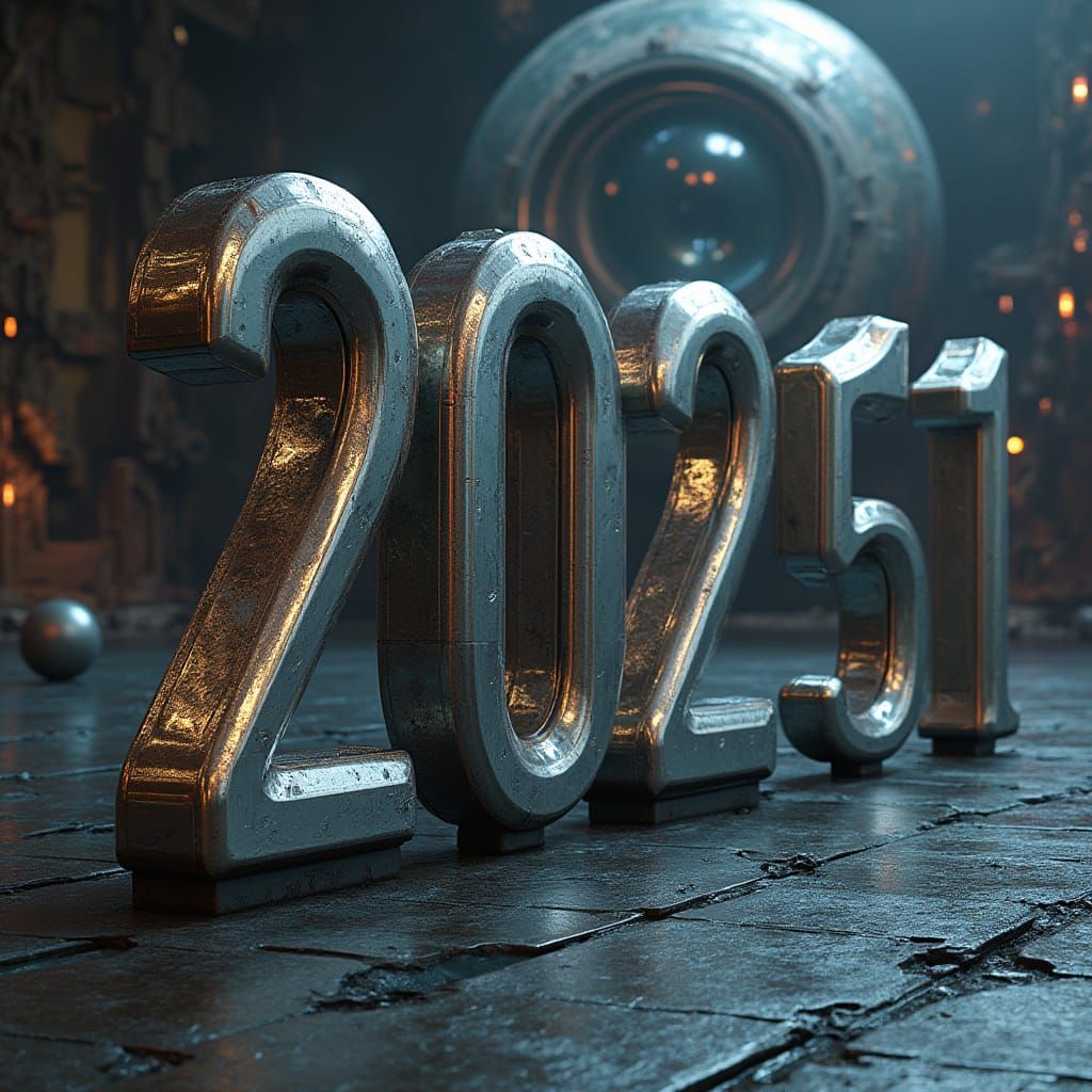 Futuristic Metallic Sculpture with HAL 9000 Camera Eye