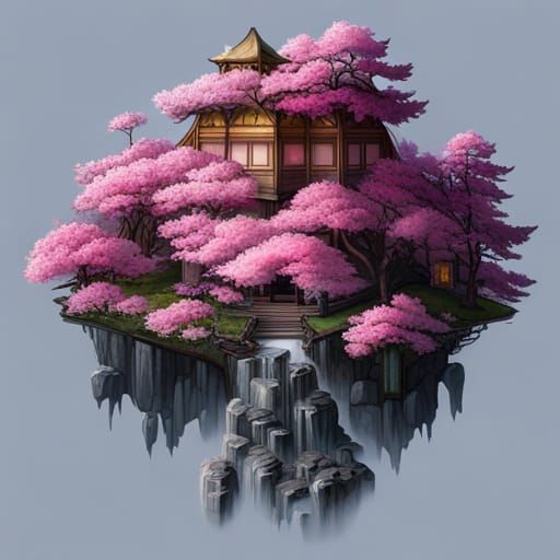 Cherry Blossom Tattoo: Detailed Matte Painting