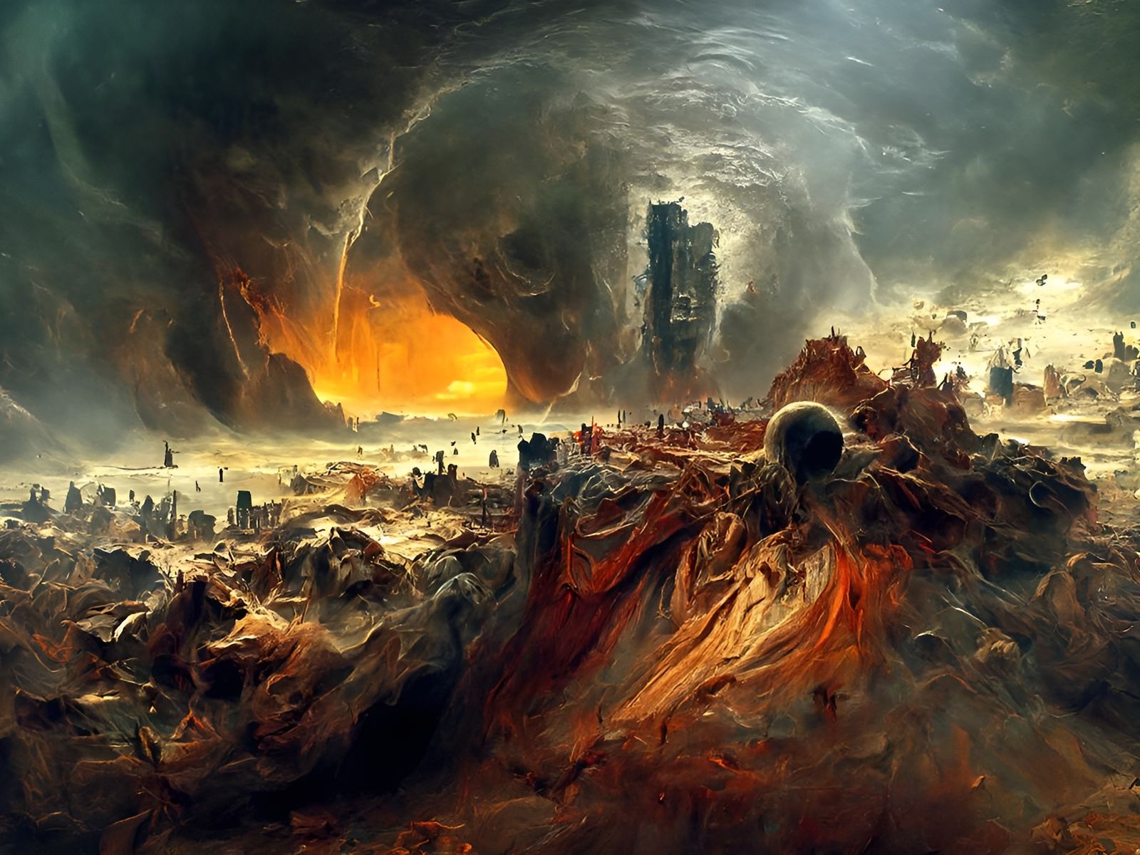 Apocalyptic Catastrophe Render: Detailed Digital Illustratio...