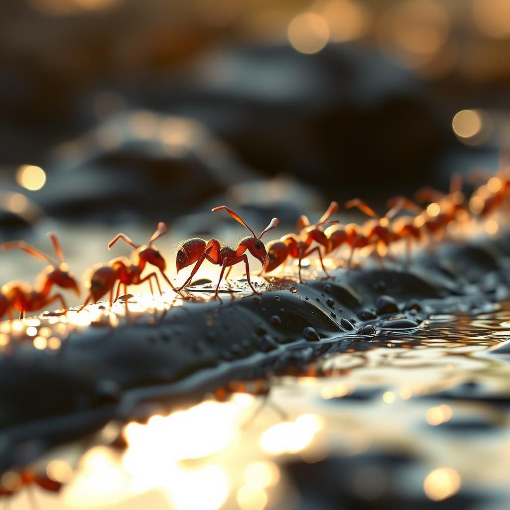 Ant Parade: A Living Bridge in Macro Detail